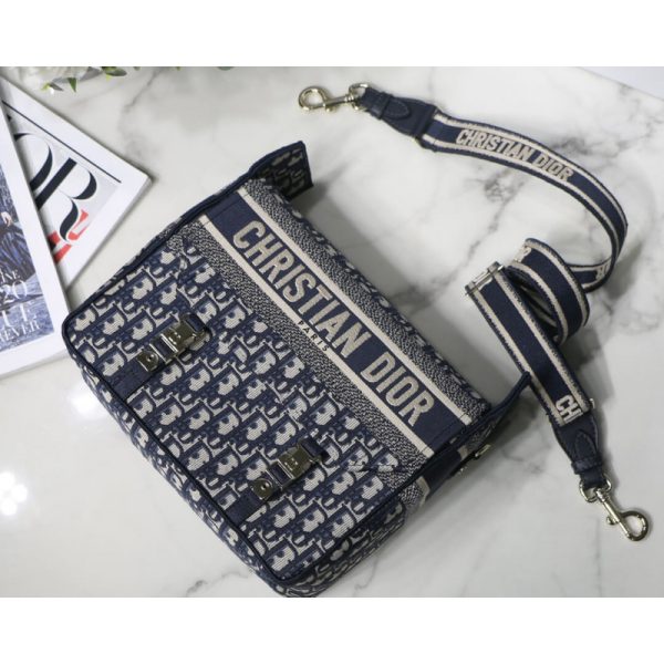 Replica Dior Medium Diorcamp Bag – Blue Oblique Embroidery M1240 - Image 7