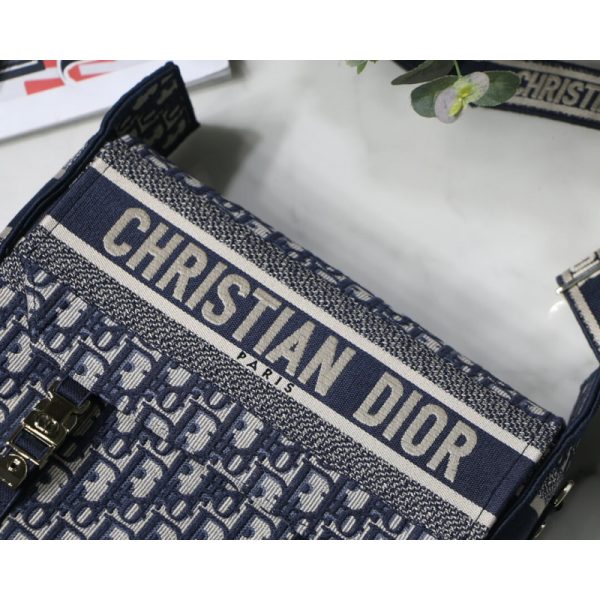 Replica Dior Medium Diorcamp Bag – Blue Oblique Embroidery M1240 - Image 9