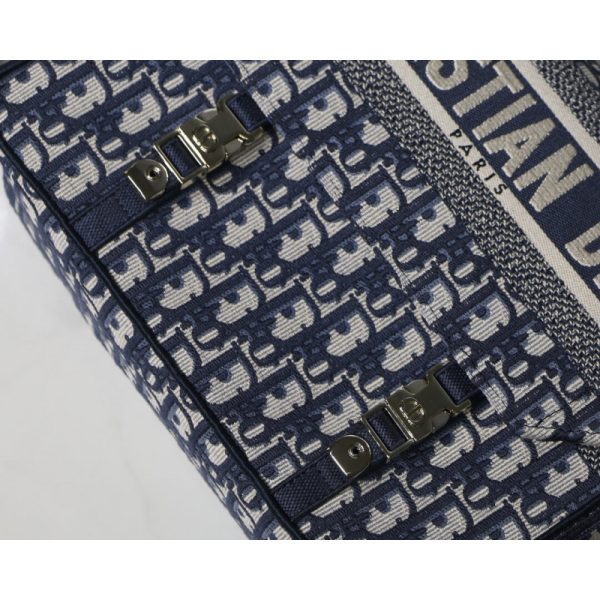 Replica Dior Medium Diorcamp Bag – Blue Oblique Embroidery M1240 - Image 10
