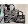 Best Replicas Bags - Christian Dior Lady D-Lite Bag Black & White Embroidery M0565 Shop For Best Louis Vuitton LV Replica Bags With Cheap Price