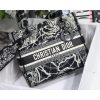 Best Replicas Bags - Christian Dior Lady D-Lite Bag Black & White Embroidery M0565 Shop For Best Louis Vuitton LV Replica Bags With Cheap Price