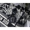 Best Replicas Bags - Christian Dior Lady D-Lite Bag Black & White Embroidery M0565 Shop For Best Louis Vuitton LV Replica Bags With Cheap Price