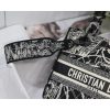 Best Replicas Bags - Christian Dior Lady D-Lite Bag Black & White Embroidery M0565 Shop For Best Louis Vuitton LV Replica Bags With Cheap Price