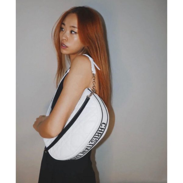 Replica Dior Medium Vibe Hobo Bag in White Lambskin - Image 2