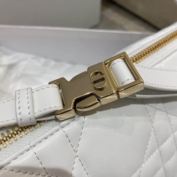Replica Dior Medium Vibe Hobo Bag in White Lambskin - Image 11