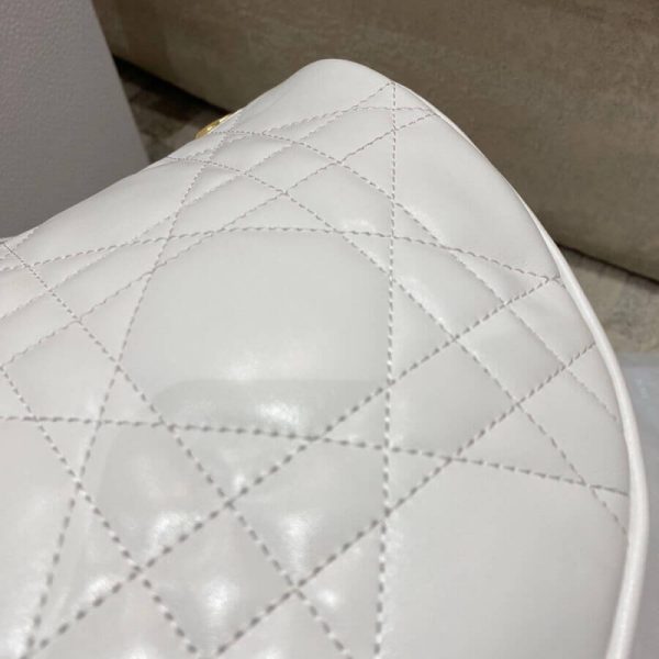 Replica Dior Medium Vibe Hobo Bag in White Lambskin - Image 12