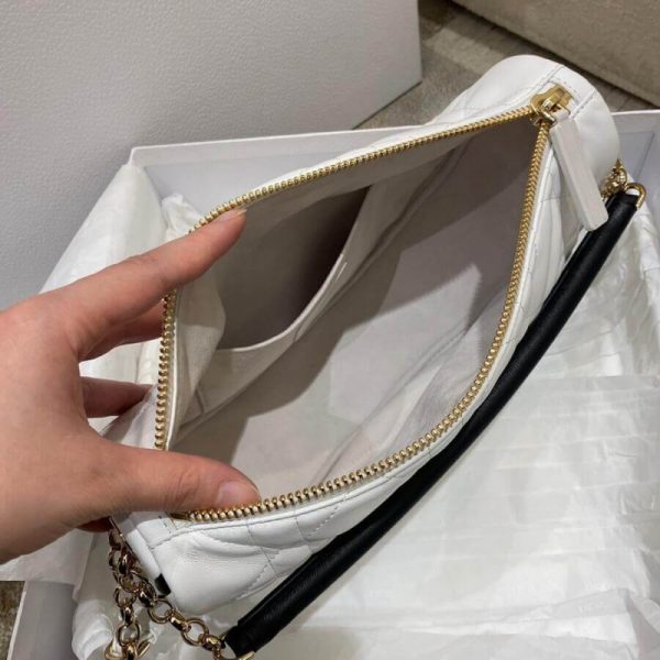Replica Dior Medium Vibe Hobo Bag in White Lambskin - Image 13