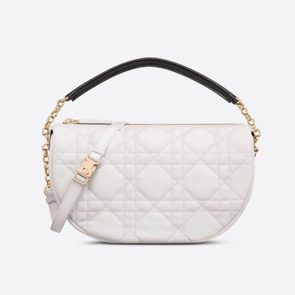 Replica Dior Medium Vibe Hobo Bag in White Lambskin