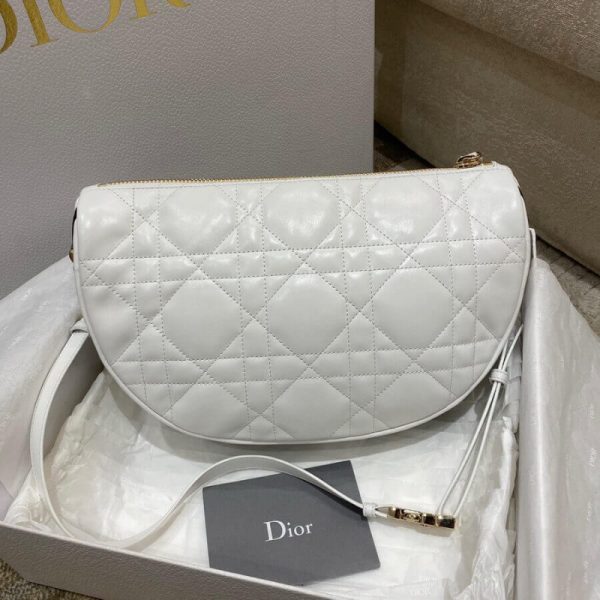Replica Dior Medium Vibe Hobo Bag in White Lambskin - Image 9