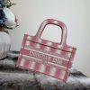 Best Replicas Bags - Replica Dior Mini Book Tote: Pink D-Stripes Embroidery S5475 Shop For Best Louis Vuitton LV Replica Bags With Cheap Price