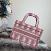 Best Replicas Bags - Replica Dior Mini Book Tote: Pink D-Stripes Embroidery S5475 Shop For Best Louis Vuitton LV Replica Bags With Cheap Price