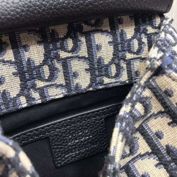 Replica Dior Mini Saddle Backpack in Navy Blue Oblique Jacquard - Image 15