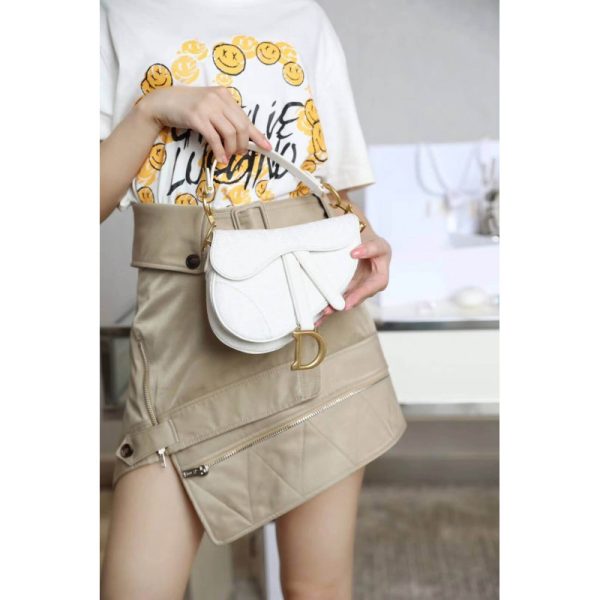 Replica White Dior Mini Saddle Bag – Oblique Jacquard M0447 - Image 12