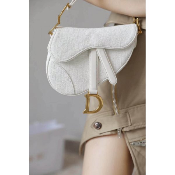 Replica White Dior Mini Saddle Bag – Oblique Jacquard M0447 - Image 14