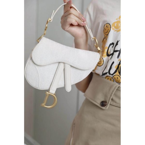 Replica White Dior Mini Saddle Bag – Oblique Jacquard M0447 - Image 16