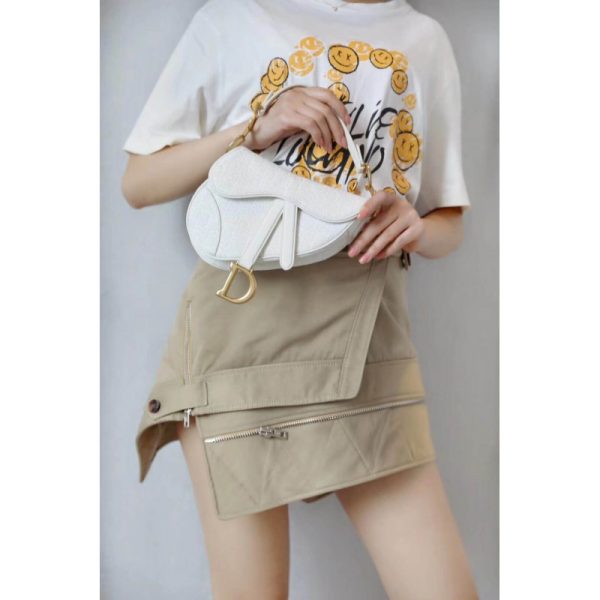 Replica White Dior Mini Saddle Bag – Oblique Jacquard M0447 - Image 18