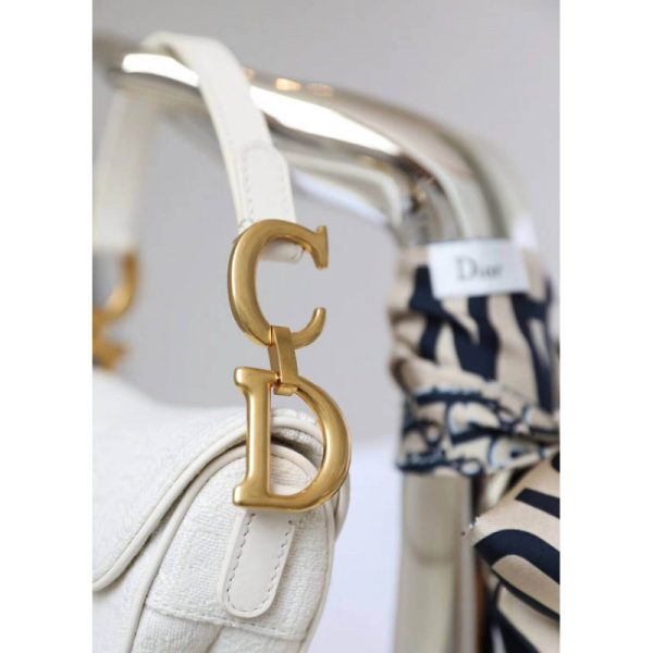 Replica White Dior Mini Saddle Bag – Oblique Jacquard M0447 - Image 3