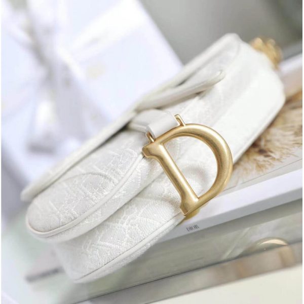 Replica White Dior Mini Saddle Bag – Oblique Jacquard M0447 - Image 6
