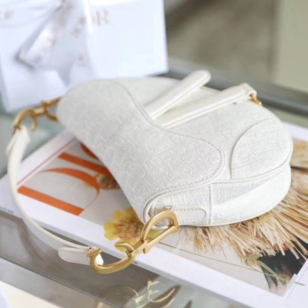 Replica White Dior Mini Saddle Bag – Oblique Jacquard M0447 - Image 8