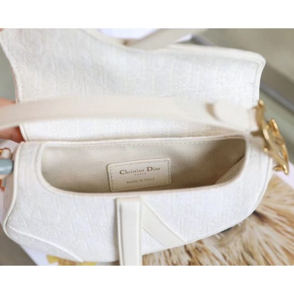 Replica White Dior Mini Saddle Bag – Oblique Jacquard M0447 - Image 9