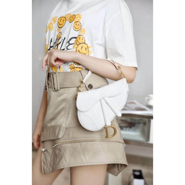 Replica White Dior Mini Saddle Bag – Oblique Jacquard M0447 - Image 10