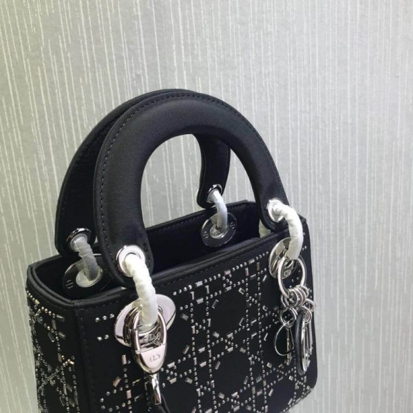 Replica Dior Rhinestone Lady Dior Mini Bag M0500 Elegance - Image 11