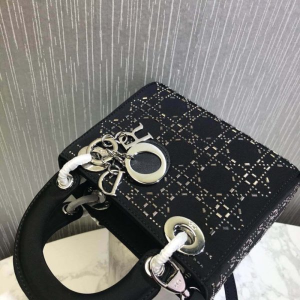 Replica Dior Rhinestone Lady Dior Mini Bag M0500 Elegance - Image 14