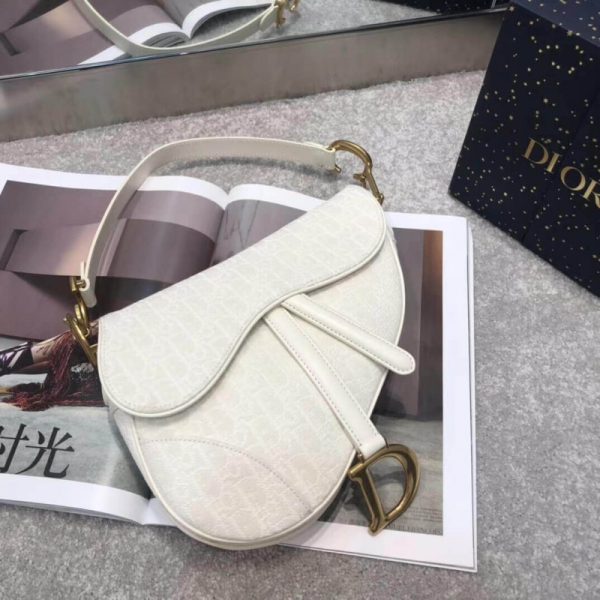 Replica Dior Saddle Bag - Ecru Ultramatte Calfskin M0446 - Image 2