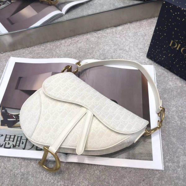 Replica Dior Saddle Bag - Ecru Ultramatte Calfskin M0446 - Image 3