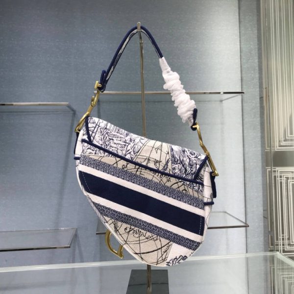 Blue Camouflage Replica Dior Saddle Bag M0446 - Image 2