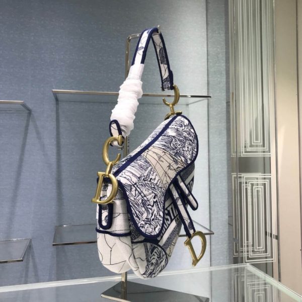 Blue Camouflage Replica Dior Saddle Bag M0446 - Image 3