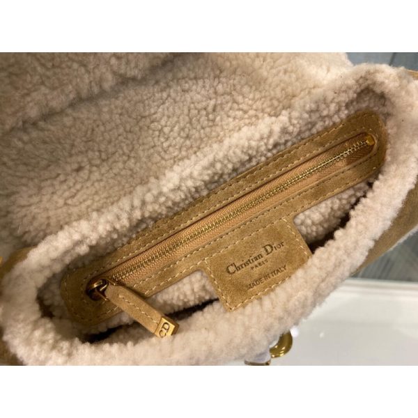 Christian Dior Saddle Bag Camel Shearling Replica M0446 - Image 10