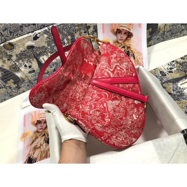 Replica Dior Saddle Bag Toile De Jouy Jacquard M0446 - Image 8