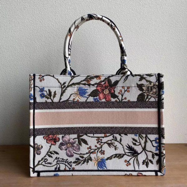 Replica Dior Small Book Tote - Rosa Mutabilis Embroidery M1296 - Image 4