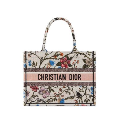 Replica Dior Small Book Tote - Rosa Mutabilis Embroidery M1296