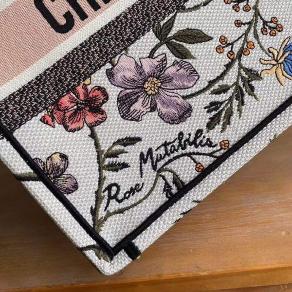 Replica Dior Small Book Tote - Rosa Mutabilis Embroidery M1296 - Image 6