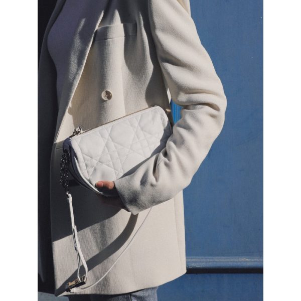 Replica Dior Vibe Hobo Bag White Lambskin Cannage Design - Image 6