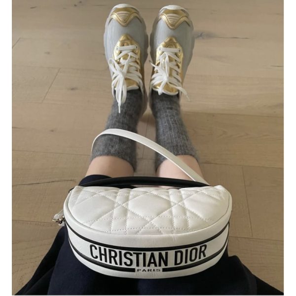 Replica Dior Vibe Hobo Bag White Lambskin Cannage Design - Image 7