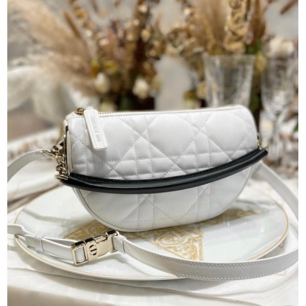 Replica Dior Vibe Hobo Bag White Lambskin Cannage Design - Image 8