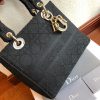 Best Replicas Bags - Replica Christian Dior Lady Dior Medium Fabric Bag L4455 Shop For Best Louis Vuitton LV Replica Bags With Cheap Price
