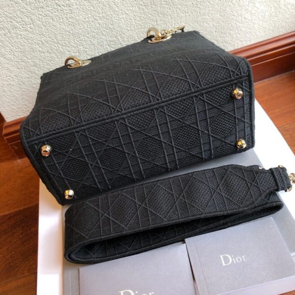 Replica Christian Dior Lady Dior Medium Fabric Bag L4455 - Image 10