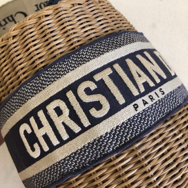 Christian Dior Replica Blue Oblique Wicker Basket Shoulder Bag - Image 8