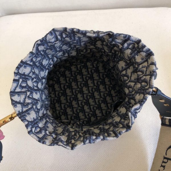 Christian Dior Replica Blue Oblique Wicker Basket Shoulder Bag - Image 10