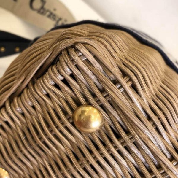 Replica Dior Oblique Wicker Basket Shoulder Bag Blue M7601 - Image 9