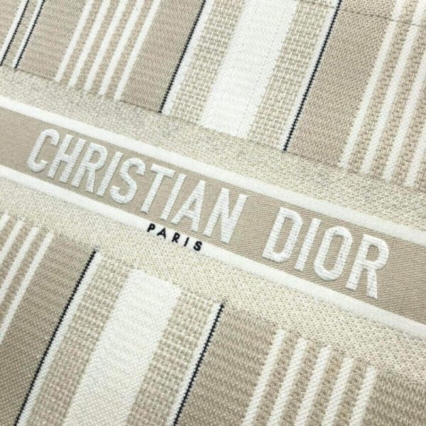 Replica Dior Book Tote Beige Stripes Embroidery M1286 - Image 4