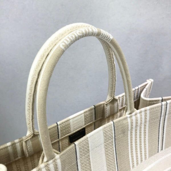 Replica Dior Book Tote Beige Stripes Embroidery M1286 - Image 6