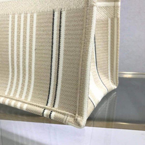 Replica Dior Book Tote Beige Stripes Embroidery M1286 - Image 7