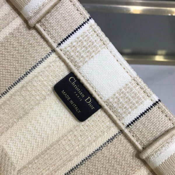 Replica Dior Book Tote Beige Stripes Embroidery M1286 - Image 9