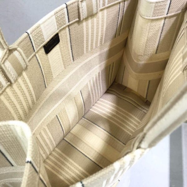 Replica Dior Book Tote Beige Stripes Embroidery M1286 - Image 10