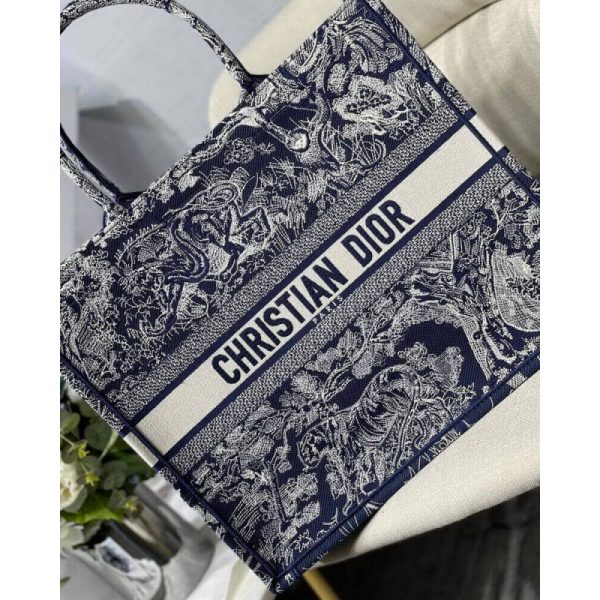 Replica Dior Book Tote Blue Toile De Jouy Reverse Embroidery - Image 2